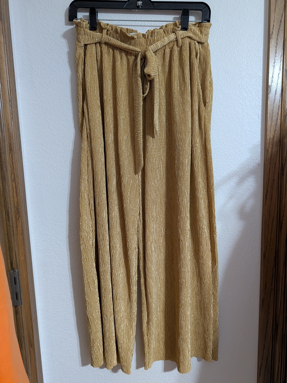 LuLaRoe Wide-Leg Paperbag Pants in Mustard
